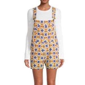 WeWoreWhat Baroque Print Linen Overalls